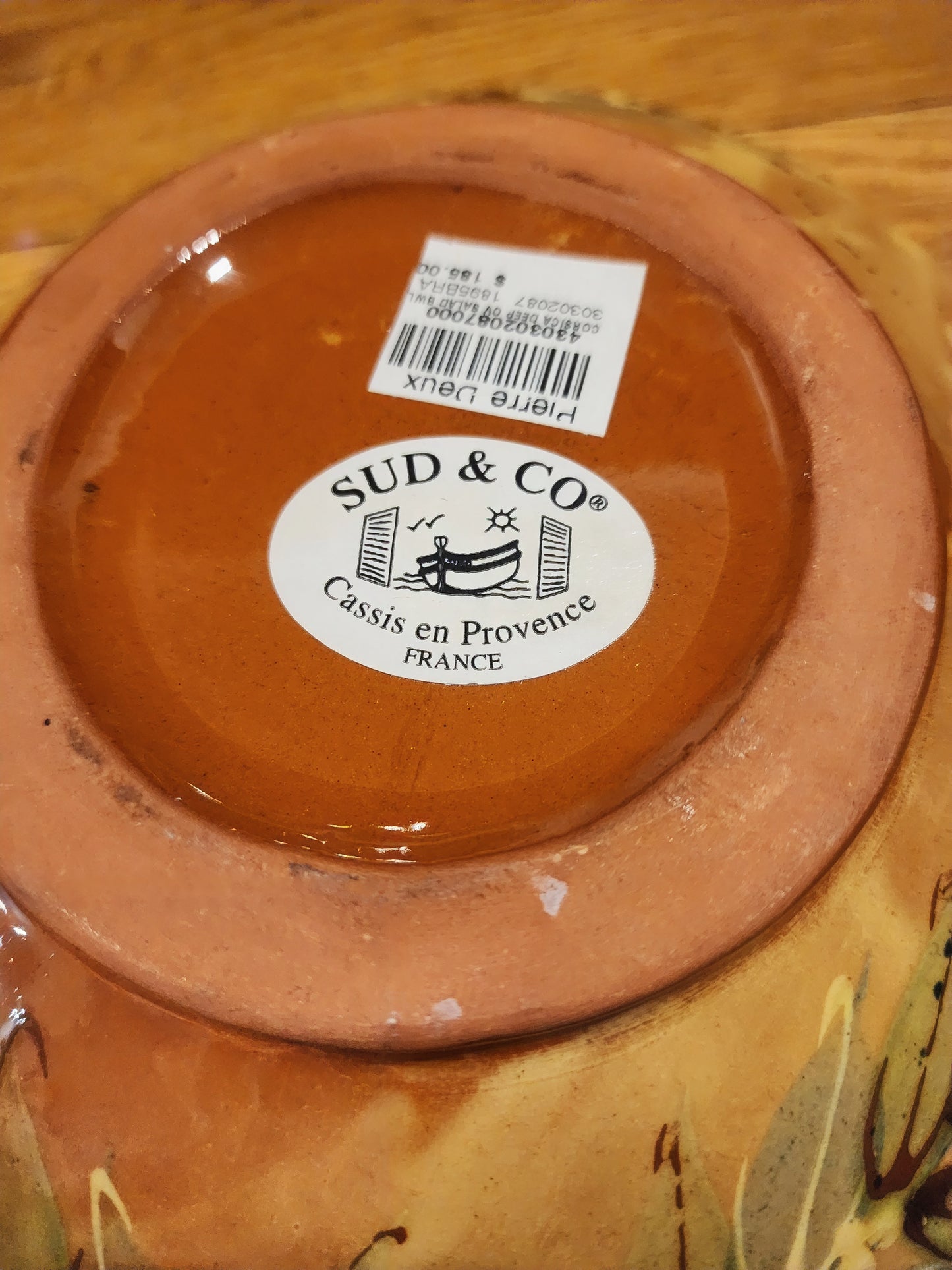 VTG FF GRIFFI Cassis Corsica Terraghja Hand Painted  Pottery Deep  Bowl France