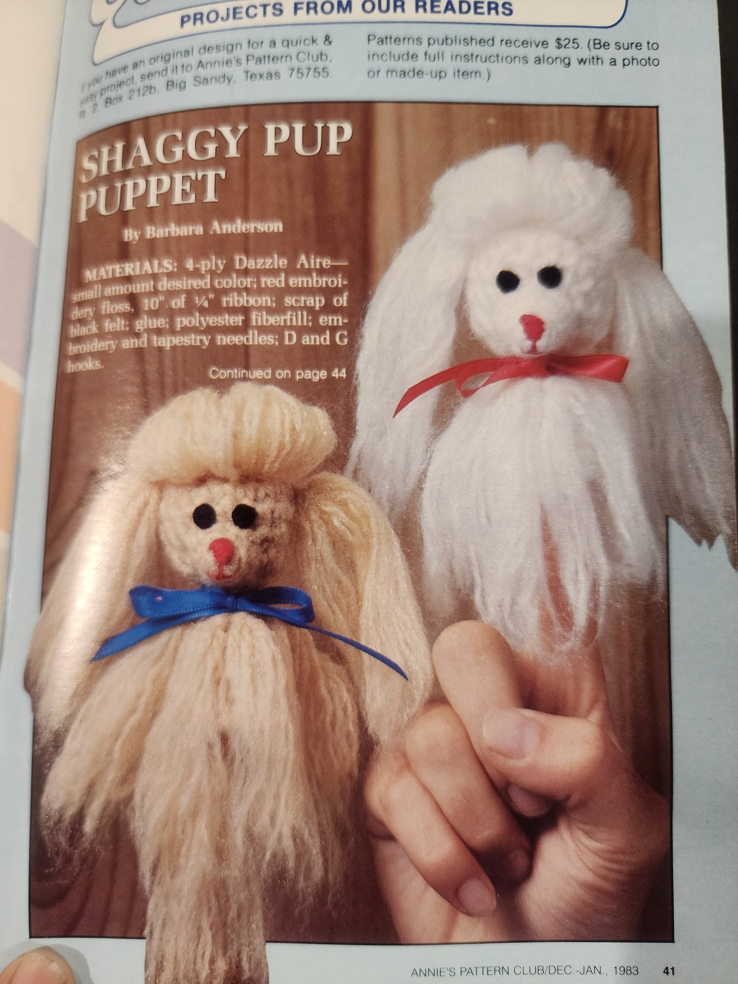 Doll's Annie's Pattern Club Newsletter Booklet & Pattern #39 1986 & #24 1983 Crochet & Needlecraft patterns