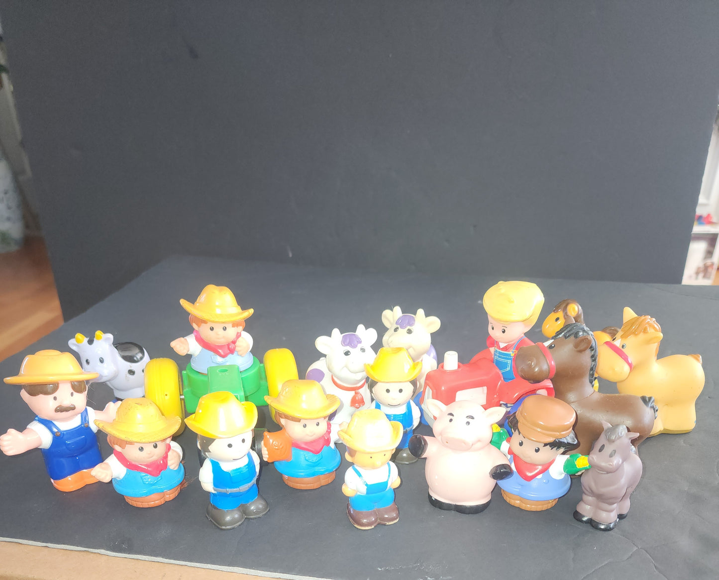 Mixed Lot of 23 Little People / Tikes PVC Pretend Play Farm Style Toys tractors . I