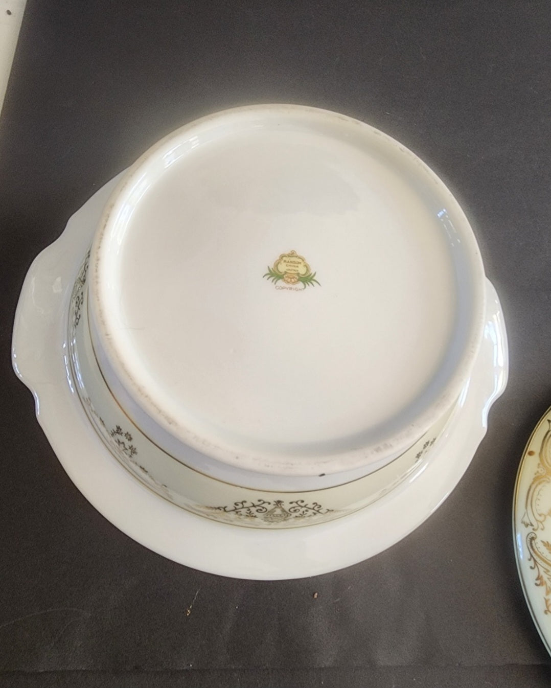 Vintage Ransom Gold Filigree Covered Dish - 1920s Japanese Fine China