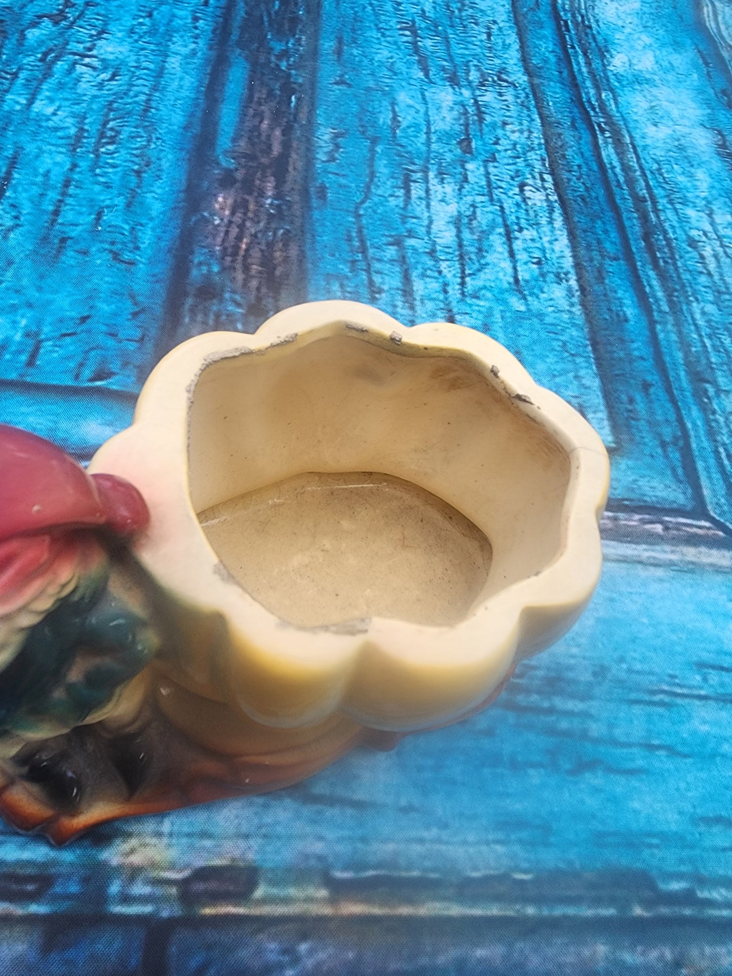 Vintage Ceramic Planter Fall gnome Pumpkin 1950s