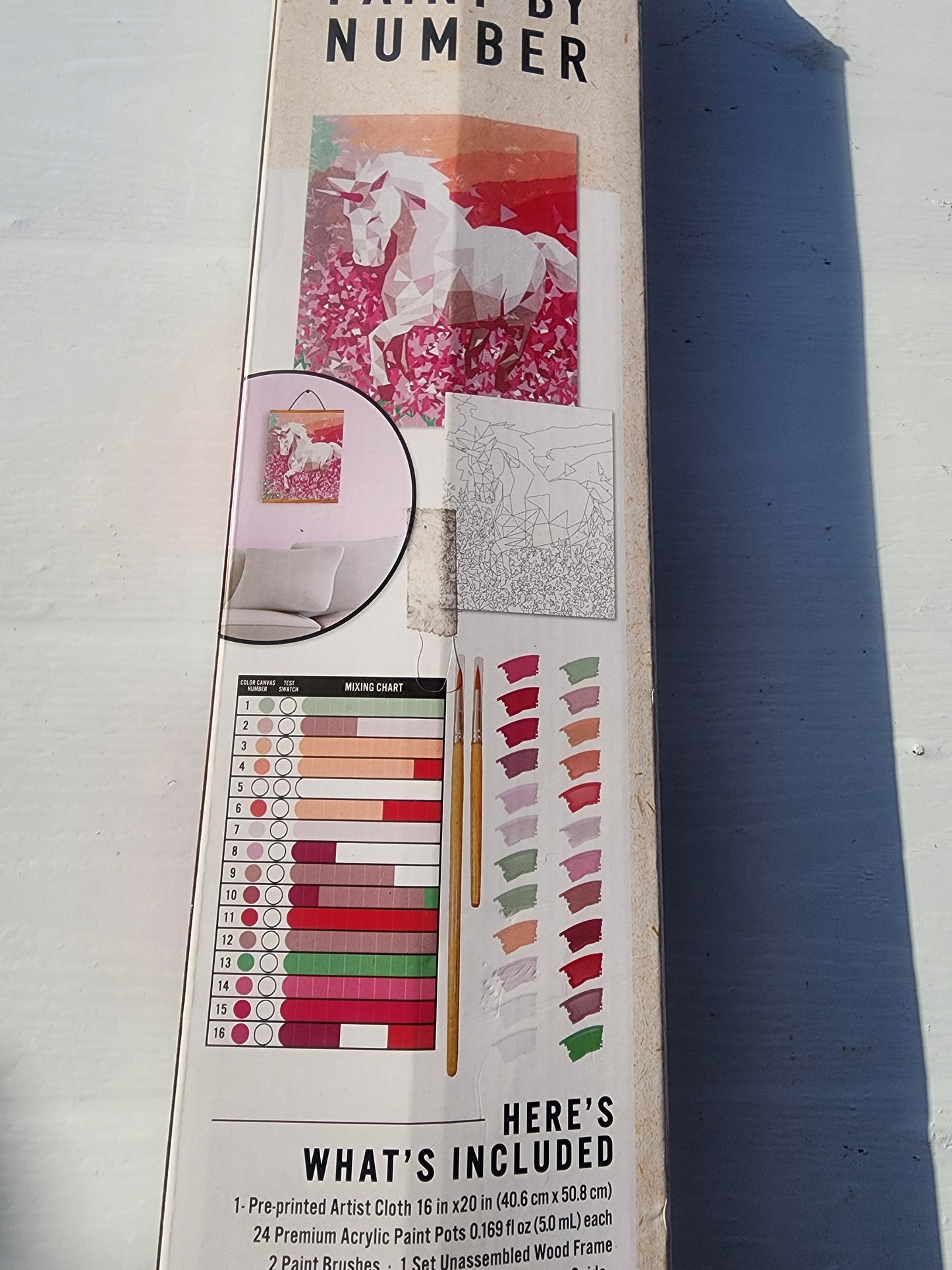 Unicorn Canvas - Paint by Number - 16 in. x 20 in. - Plus Solid Wood Frame - 8+