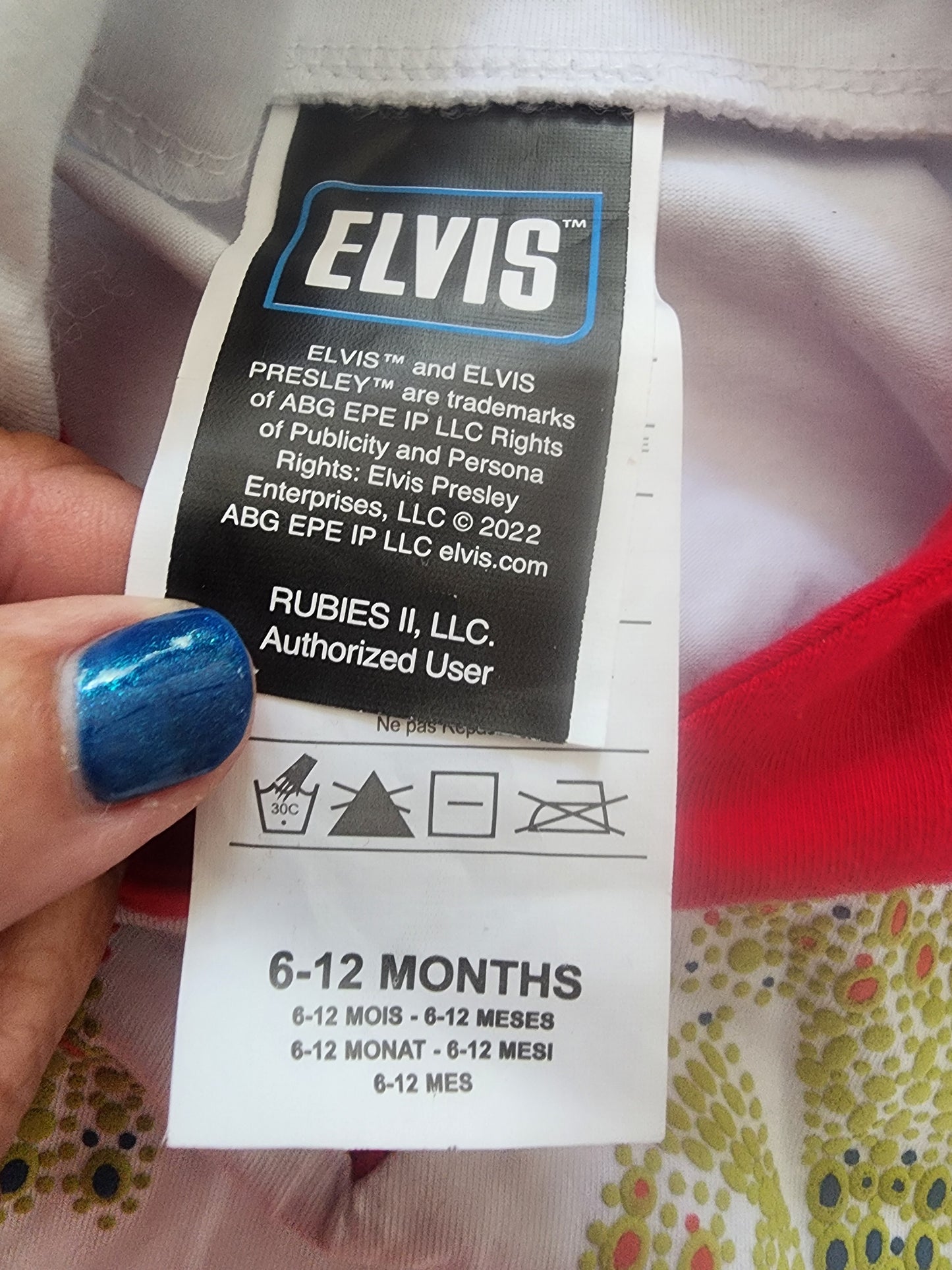 Rock 'n' Roll Royalty! Baby Elvis Presley Jumpsuit 6-12 months