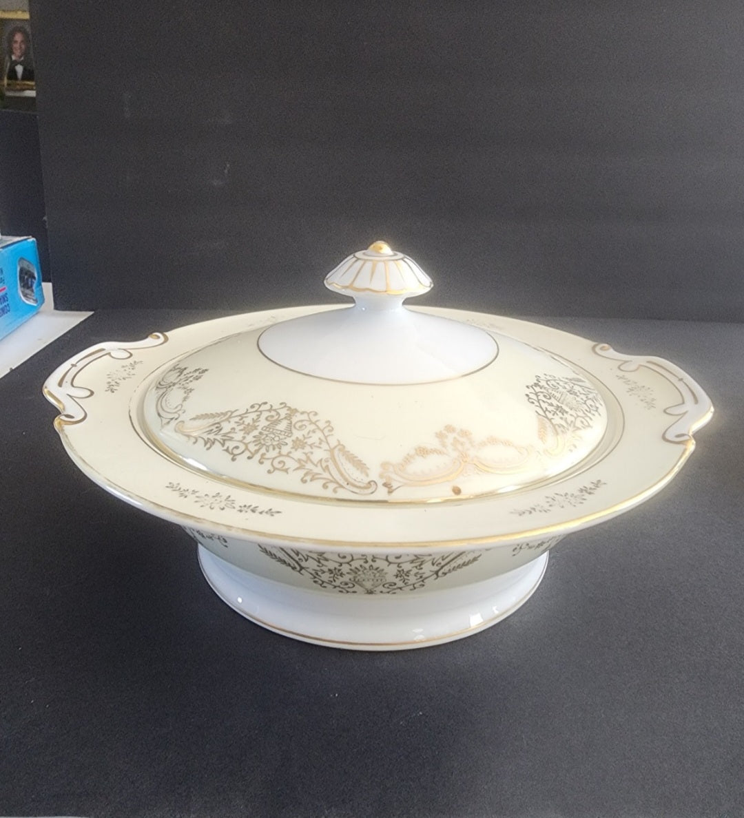 Vintage Ransom Gold Filigree Covered Dish - 1920s Japanese Fine China
