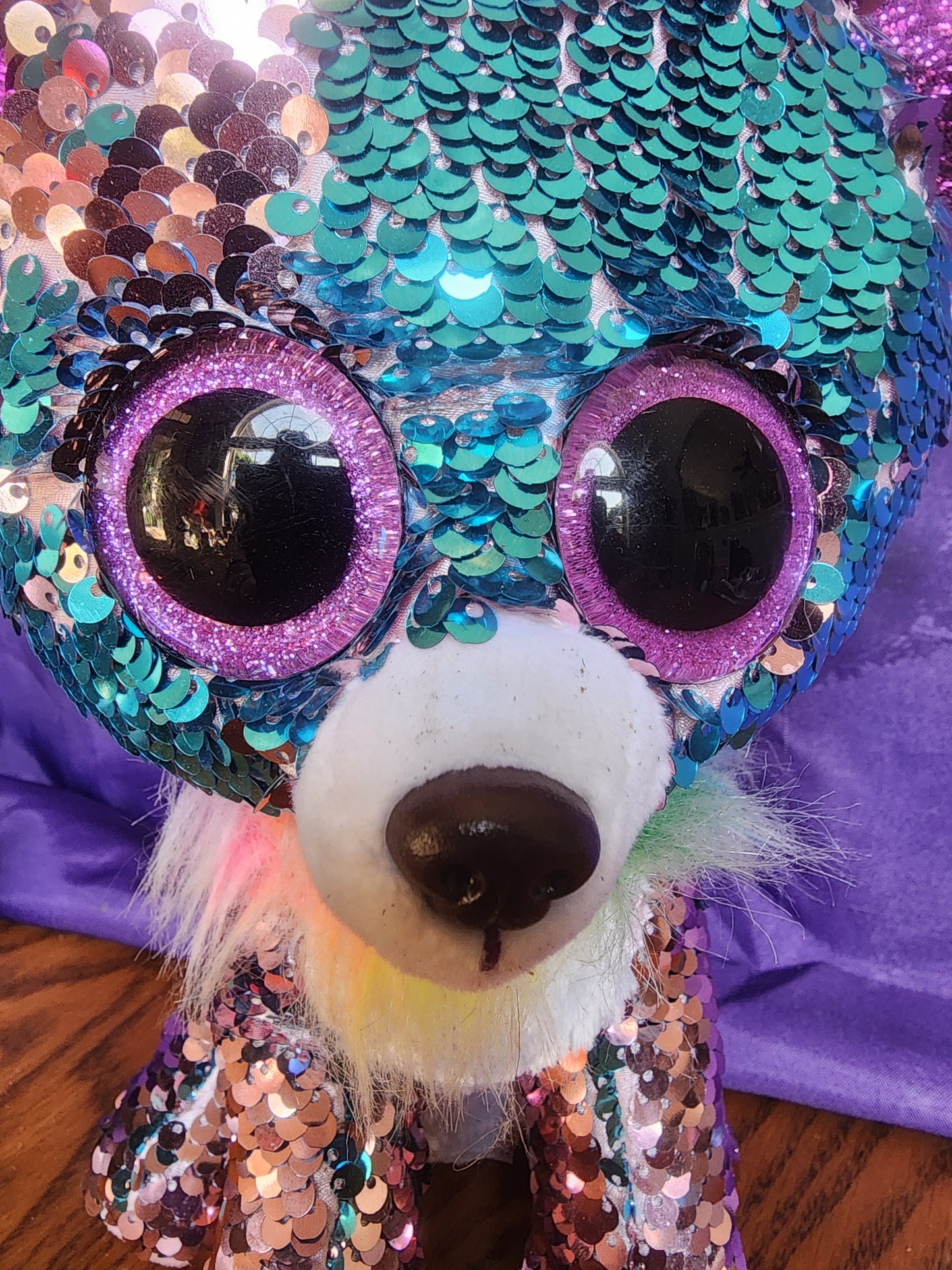 Ty FLIPPABLES Yappy the  Chihuahua Shiny Sequins Medium 10" Plush Beanie Boo