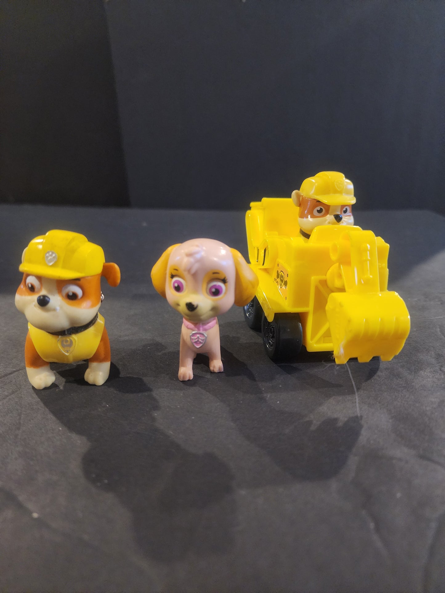Paw Patrol Sky., Rubble and Rubble with bulldozier vehicle Lot of 3