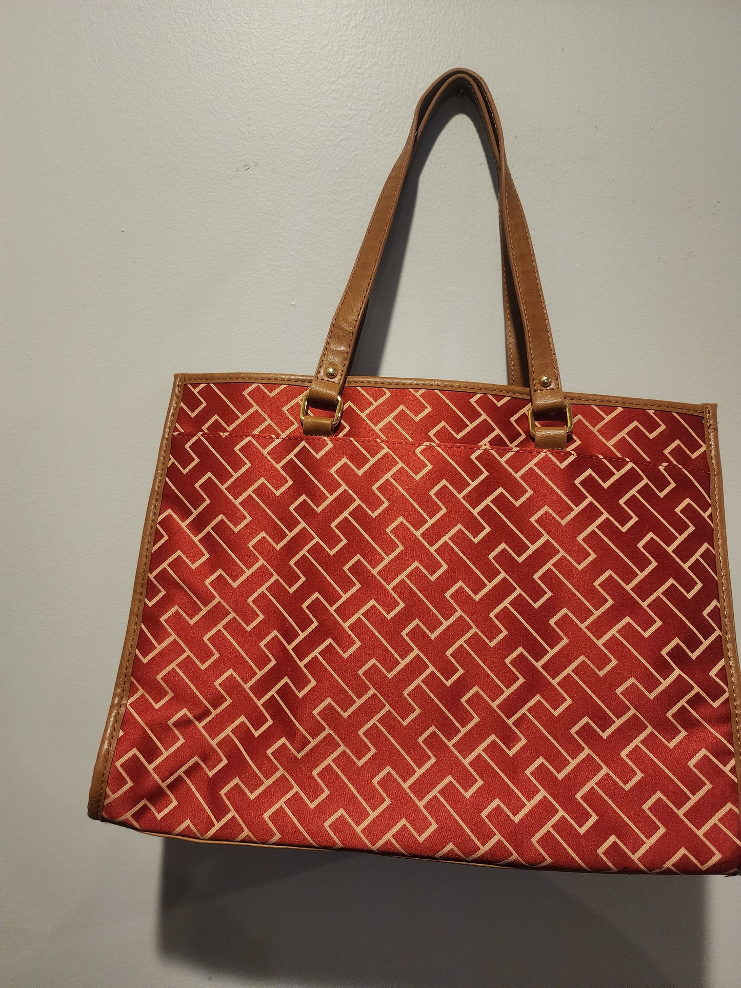 Tommy Hilfiger TH Logo Handbag Tote Multi Color Large Purse Shoulder Bag