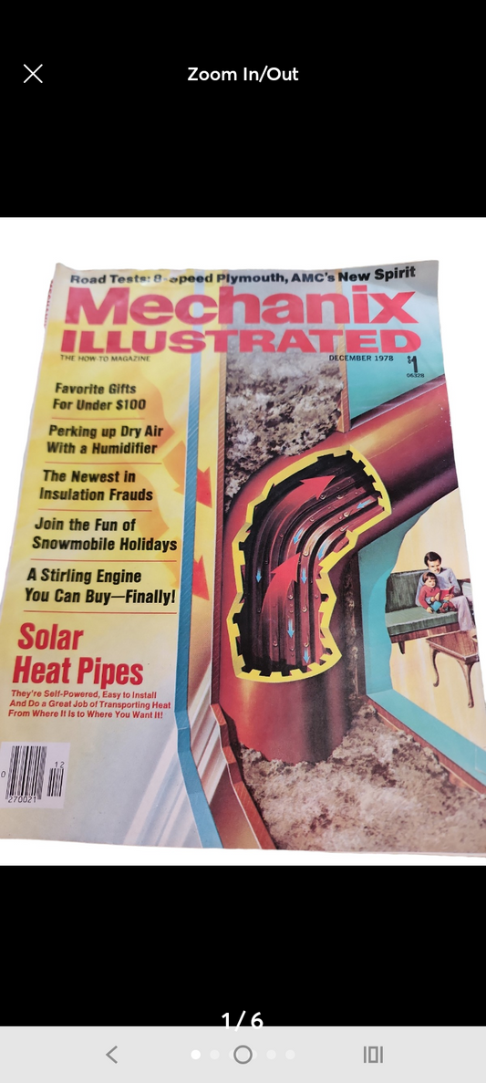 Mechanix Illustrated Magazine December 1978 Solar Heat Pipes