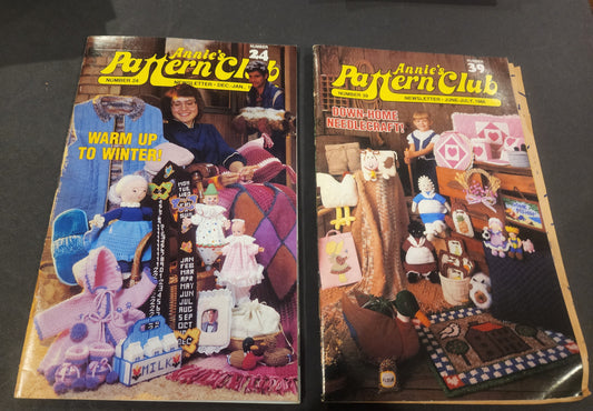 Doll's Annie's Pattern Club Newsletter Booklet & Pattern #39 1986 & #24 1983 Crochet & Needlecraft patterns