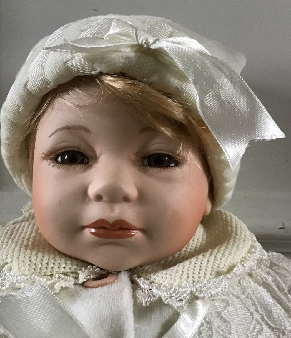 Chelsea Porcelain Baby Doll by Source Enterprises, Gift of time collection 21"