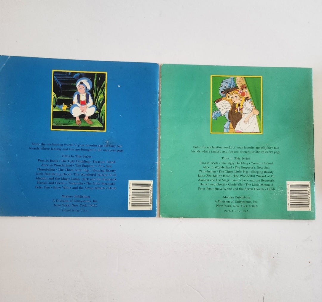 Aladdin and the Magic Lamp & Wizard of Oz Fun-to-Read Fairy Tales Books by Honey bear Books 1995.