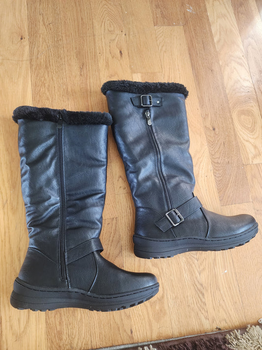 Winter Knee High Snow Boots Women Faux Fur Lined Waterproof Slip Resistant 8