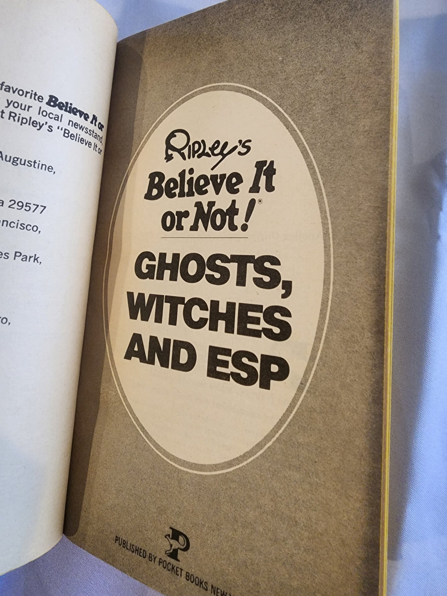 RIPLEY'S BELIEVE IT Or NOT PB Book 1979 Ghosts, Witches, & ESP Spellbinding myst