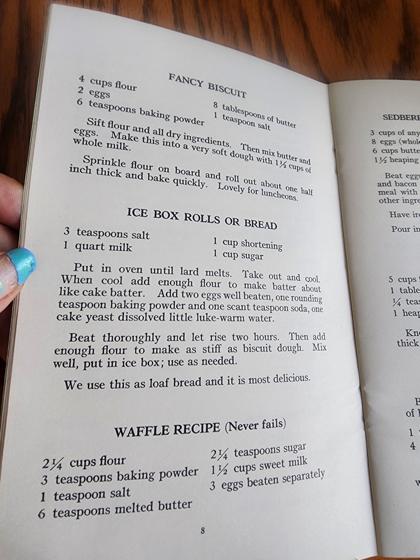 Sedberry Inn Recipes McMinnville Tennessee Southern Cookbook by Erbye Sedberry