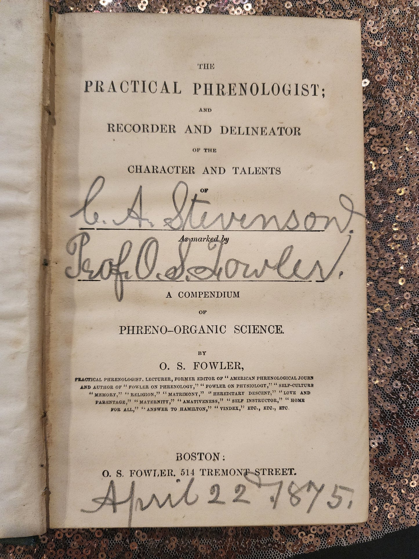 Rare Book, The Practical Phrenologist O.S. Fowler 1869