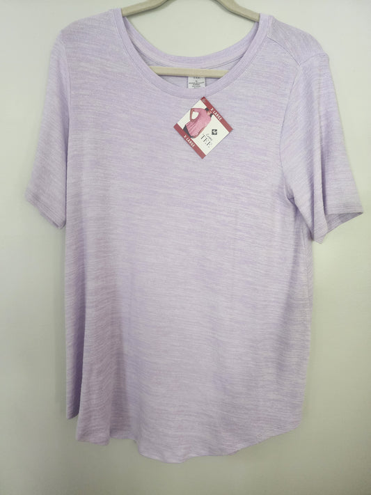 New Women's Member's Mark Luxe TEE size XL. Short sleeve heathered light purple