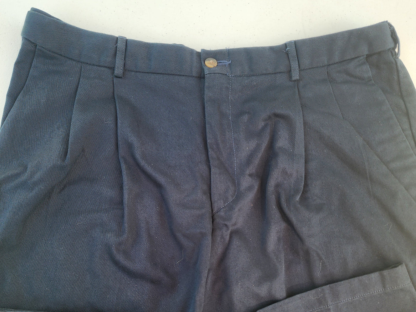 Haggar Men's Pleated Navy Pants - Fits 36" x 29" (Tag Says 38x29)