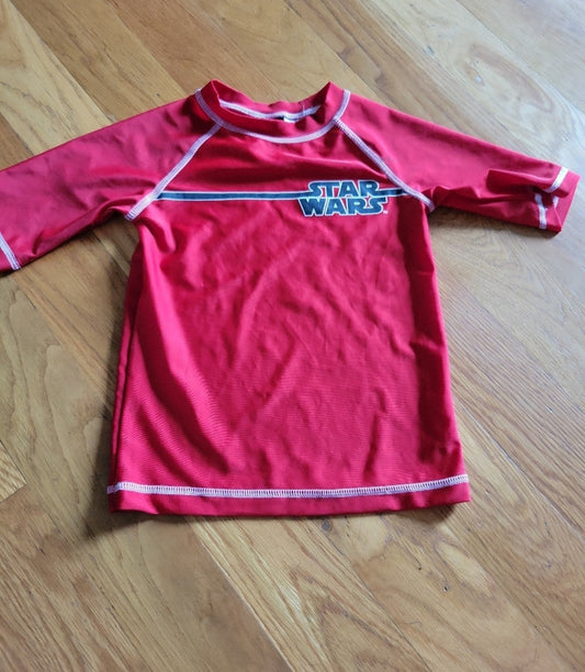 Boys Red Swim Shirt XS Star Wars