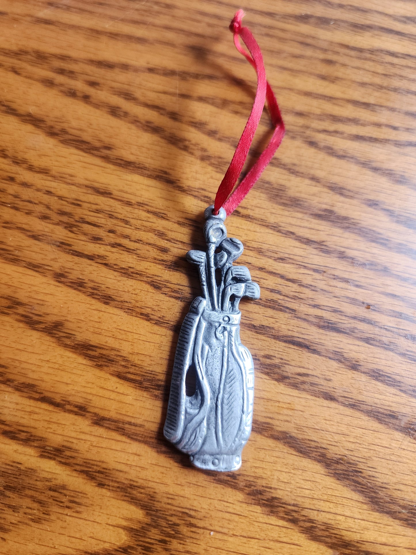 House of Morgan Pewter Golf Bag and Clubs Christmas Ornament