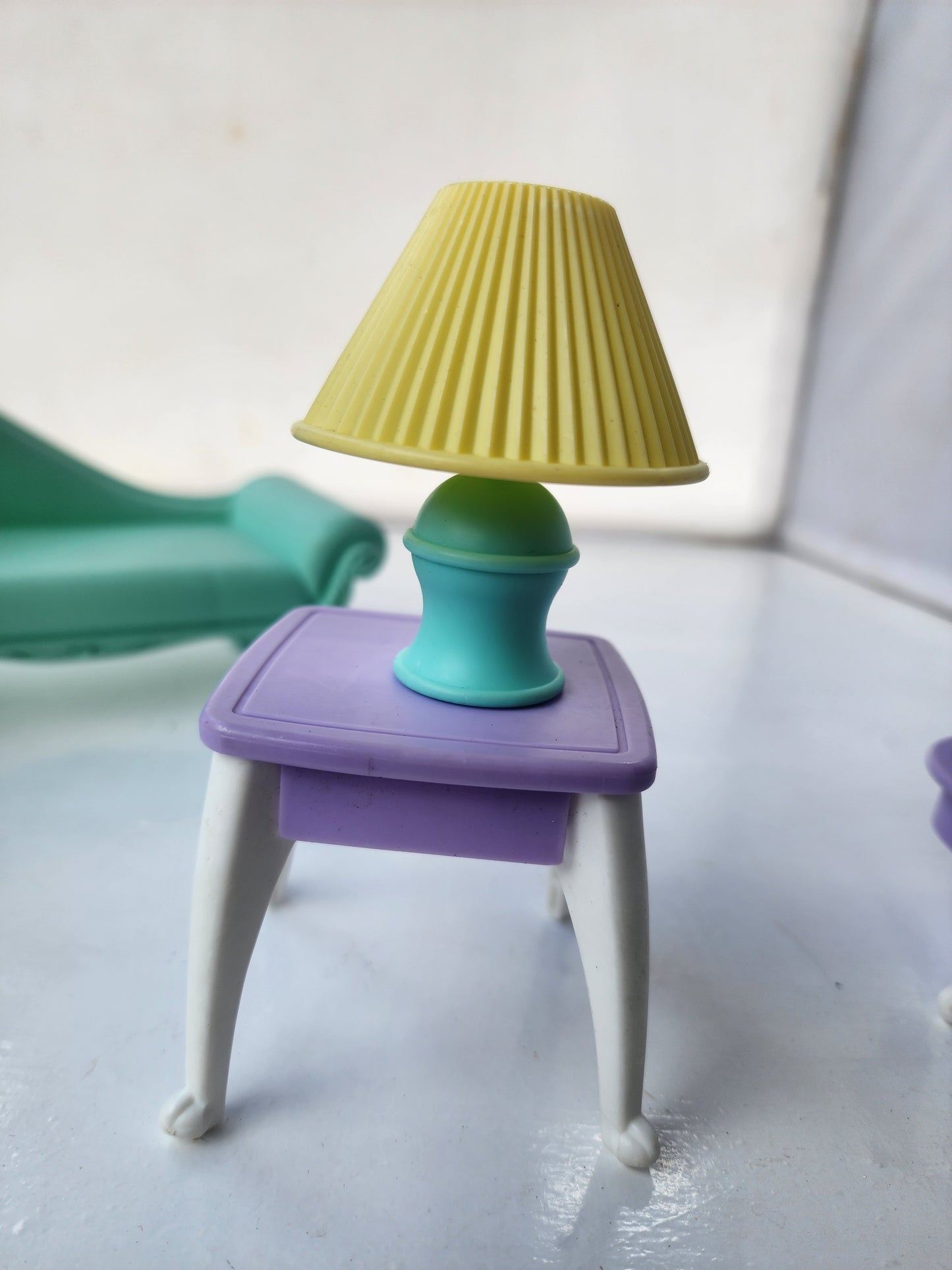 Dollhouse Furniture Set - Sofa, Coffee Table, End Table & Lamp (4-Piece)