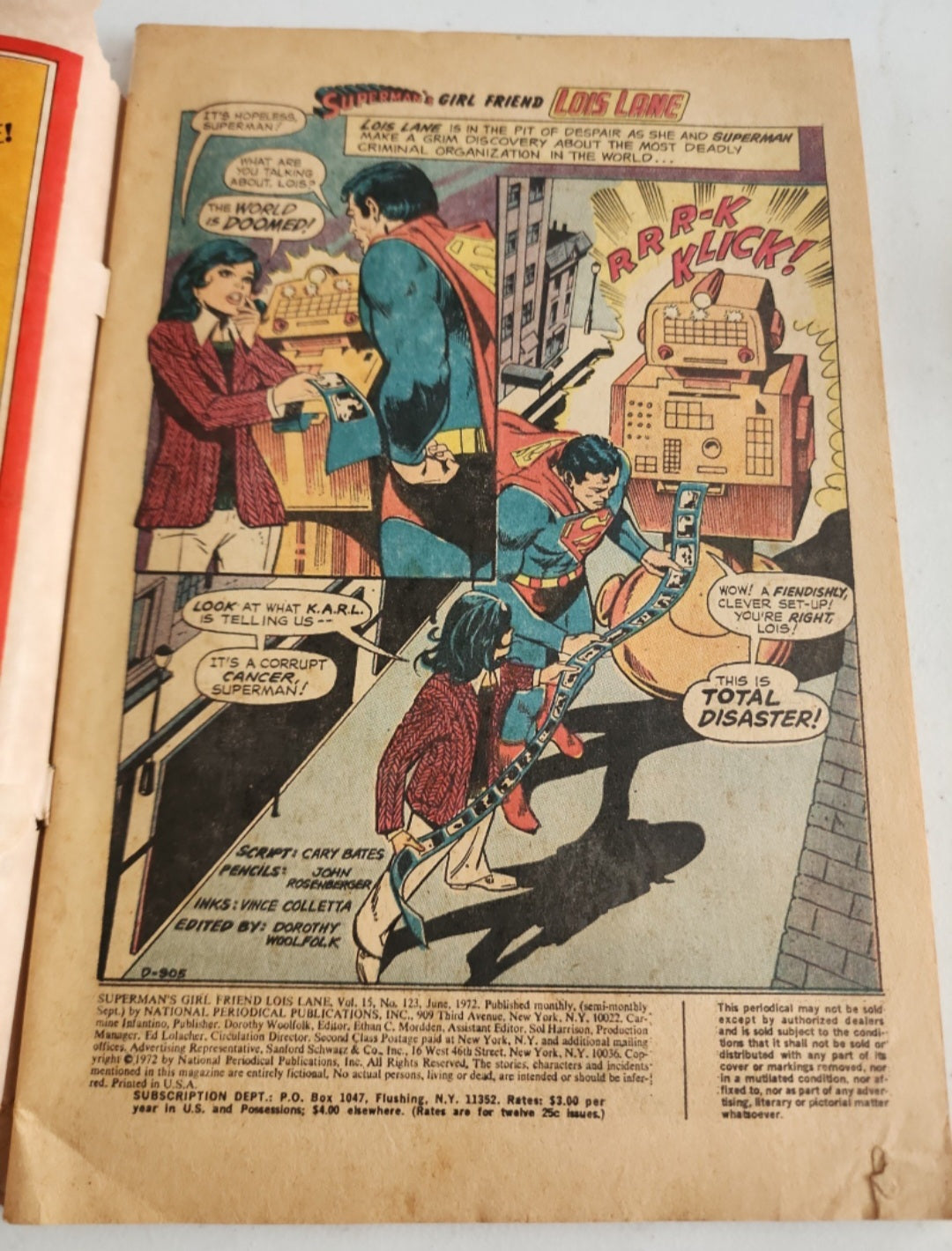 SUPERMAN'S GIRL FRIEND LOIS LANE - Vol. 15 No. 123 - June 1972 - DC Comics