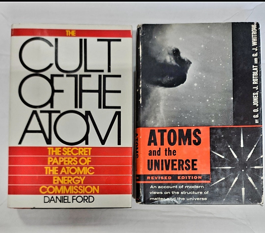 2 Science Books Atoms of the Universe & Cult of the Atom HB Books