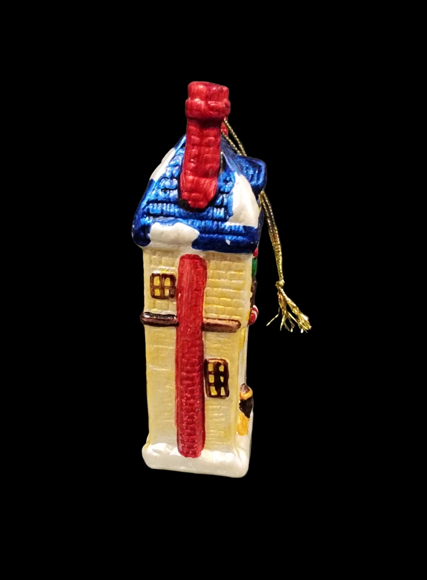 Vintage Christmas Village Inn Ceramic Ornament 4"