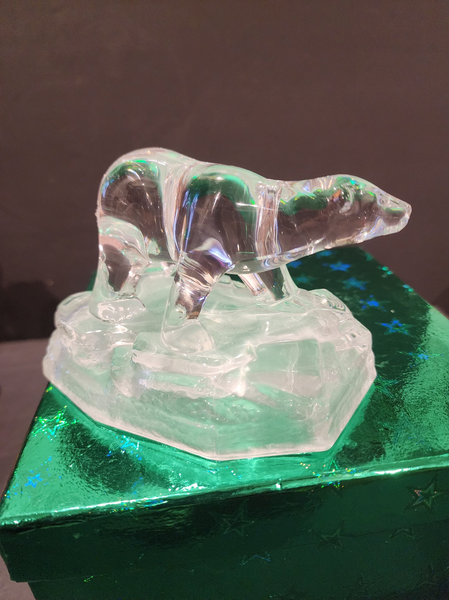 Vintage Cristal D'Arques 24% lead Crystal Polar Bear on Iceberg made in France