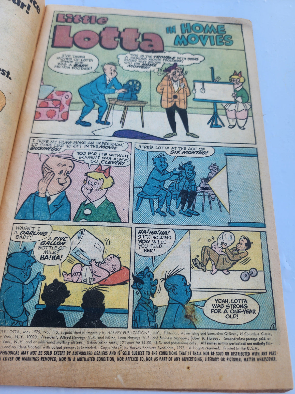 Vintage 1975 issue of Little Lotta #115 published by Harvey Comics.