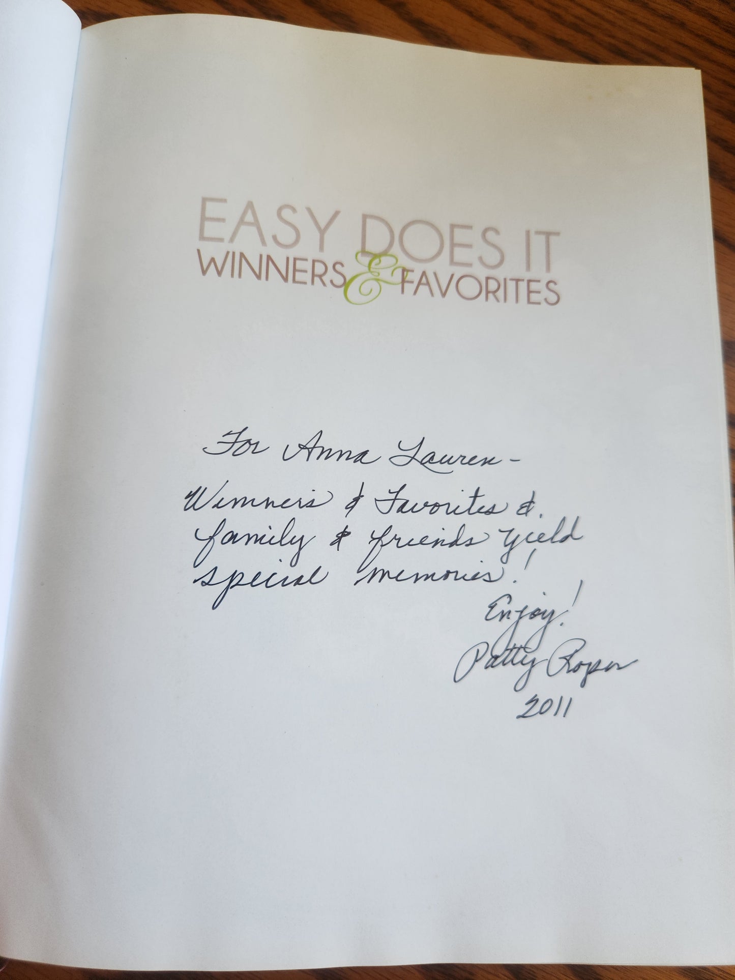 Easy Does It: Winners & Favorites Harcover Cookbook
By Patty Roper