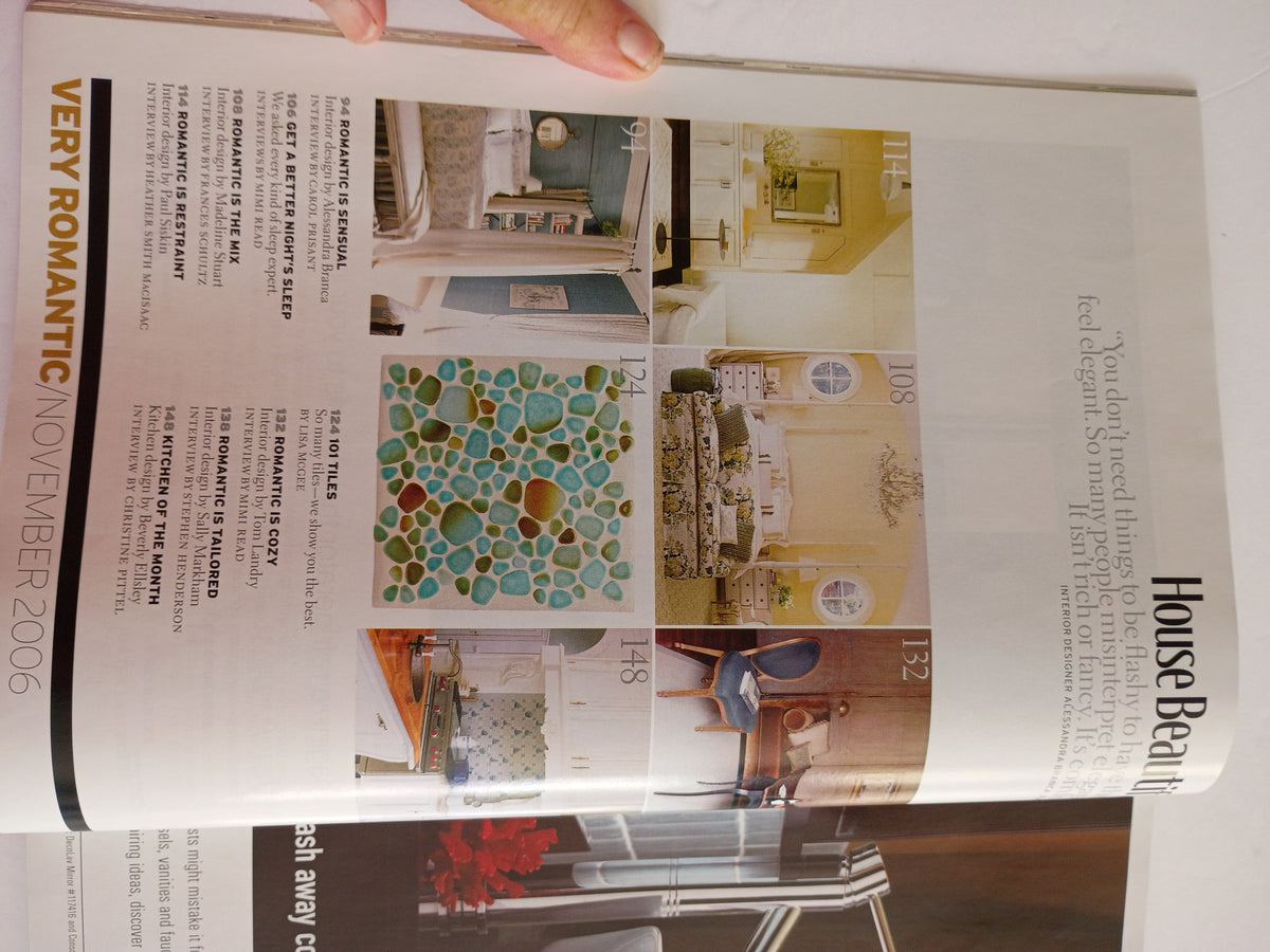 House Beautiful November 2006 Bed Bath Romantic Decor