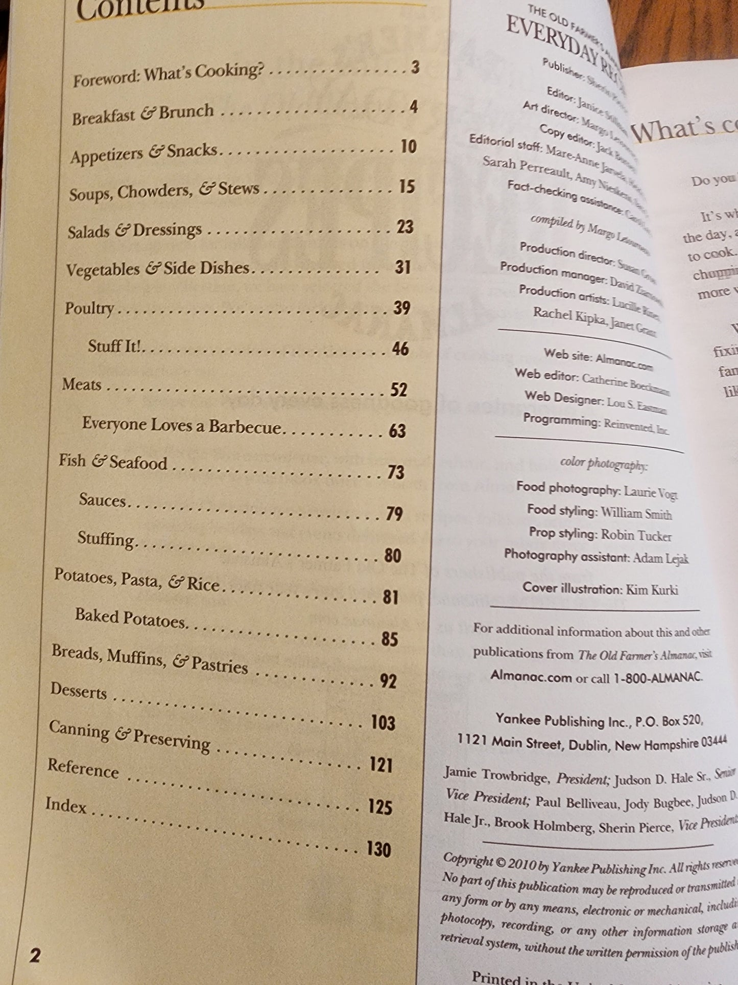 THE OLD FARMER'S ALMANAC EVERYDAY RECIPES 2010 softcover Book