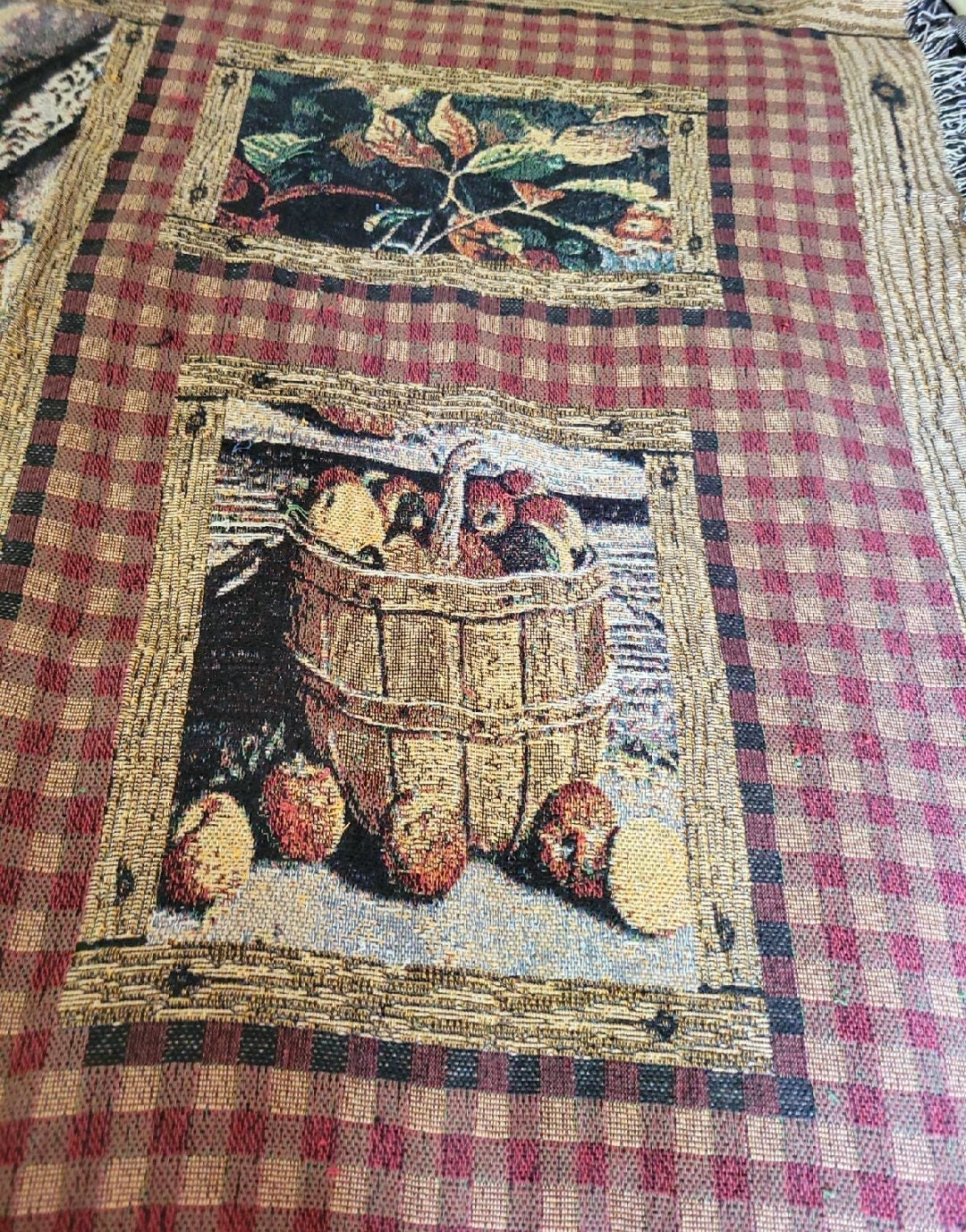 Rustic Apple theme Fall Throw Blanket