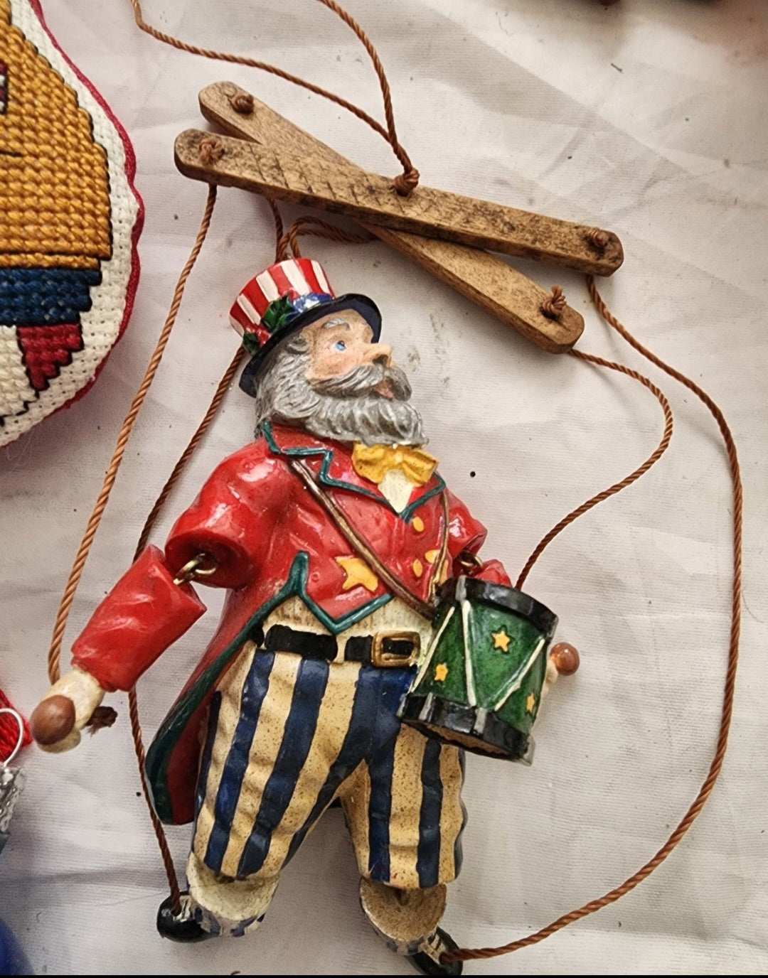 Lot of Patriotic Christmas or 4th of July Ornaments & Figurines Flag Eagle