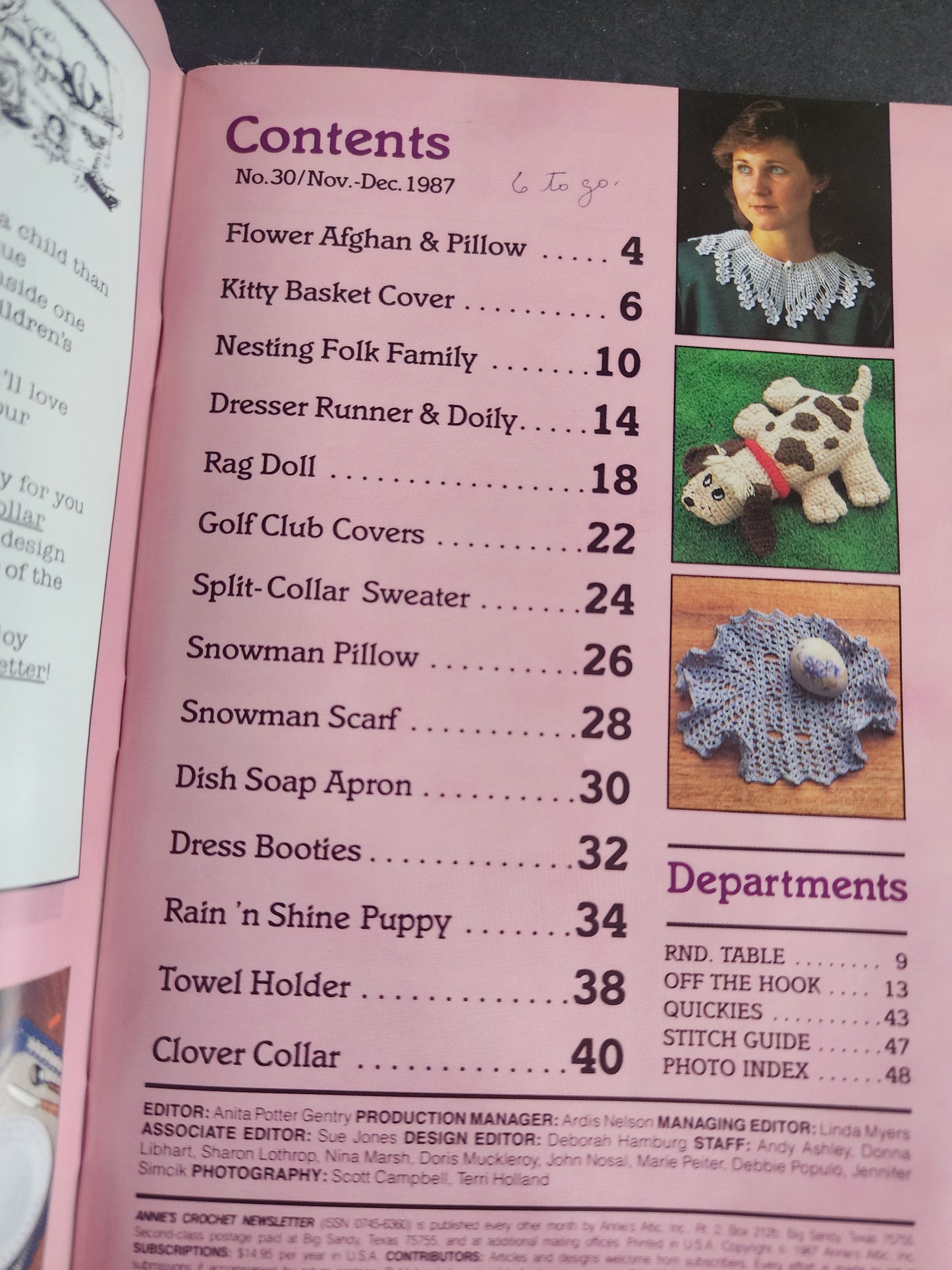 Annie's CROCHET Newsletter #20 1986 Alice in crochet land & #30 1987 Fun to Make Patterns.
