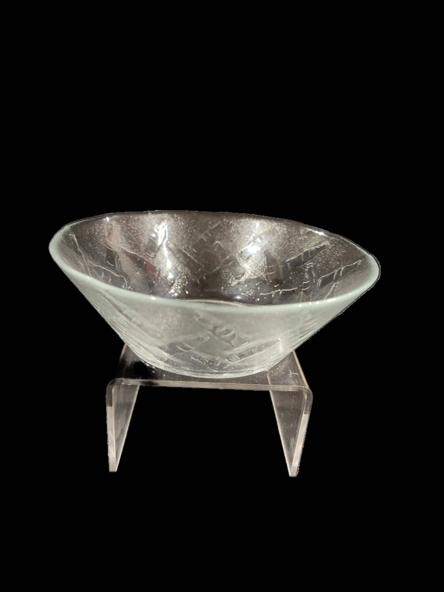 1 Coca-Cola Bottle Embossed Clear Glass Bowl 6 1/8" Diameter