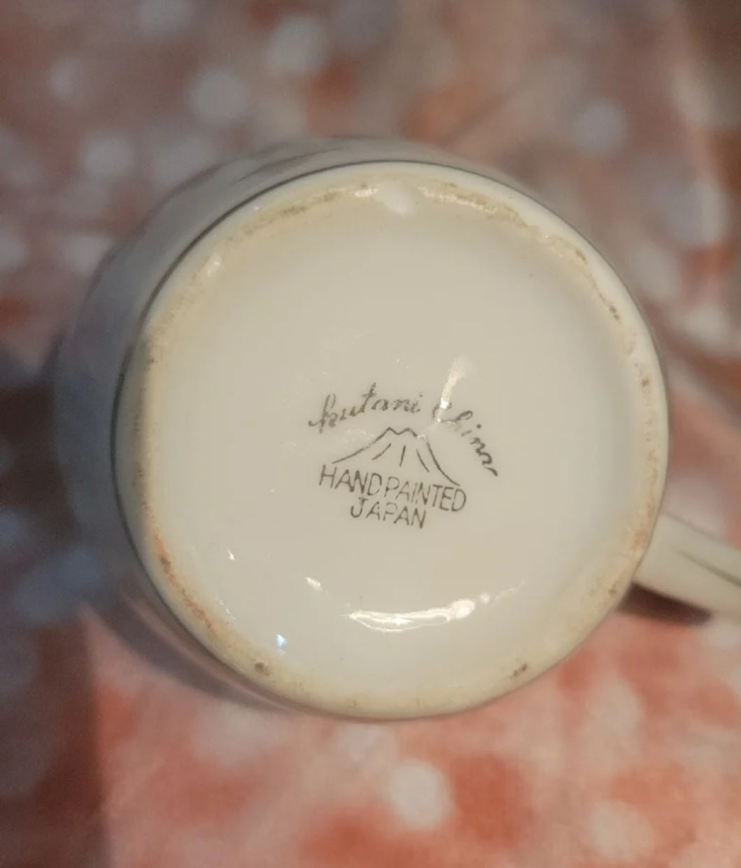 Vintage Kutani China Creamer - Hand Painted Japan, Platinum Silver Trim