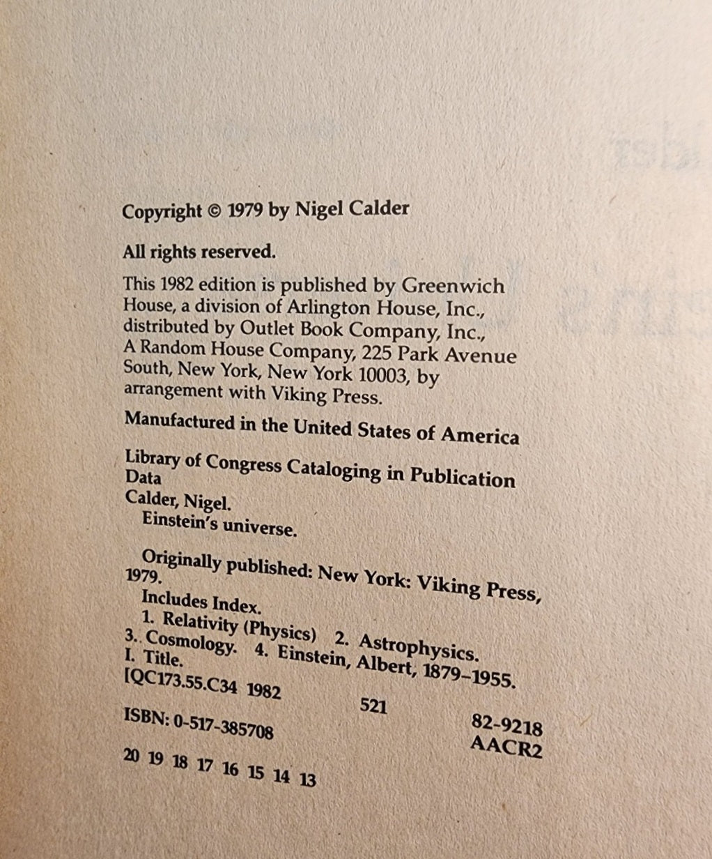 Nigel Calder Einstein's Universe HB Book 1982