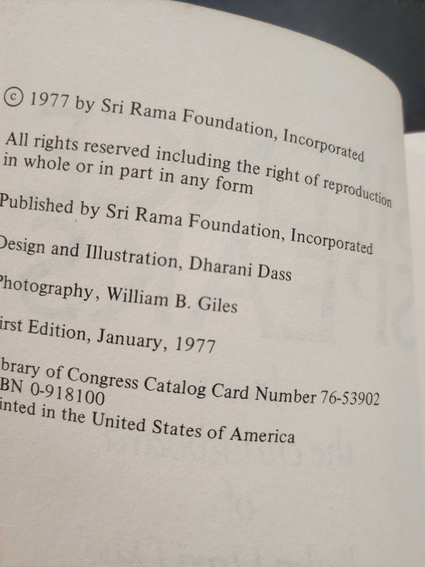 Silence Speaks Baba Hari Dass 1977 1ST EDITION Yoga Philosophy Sri Rama Foundation
