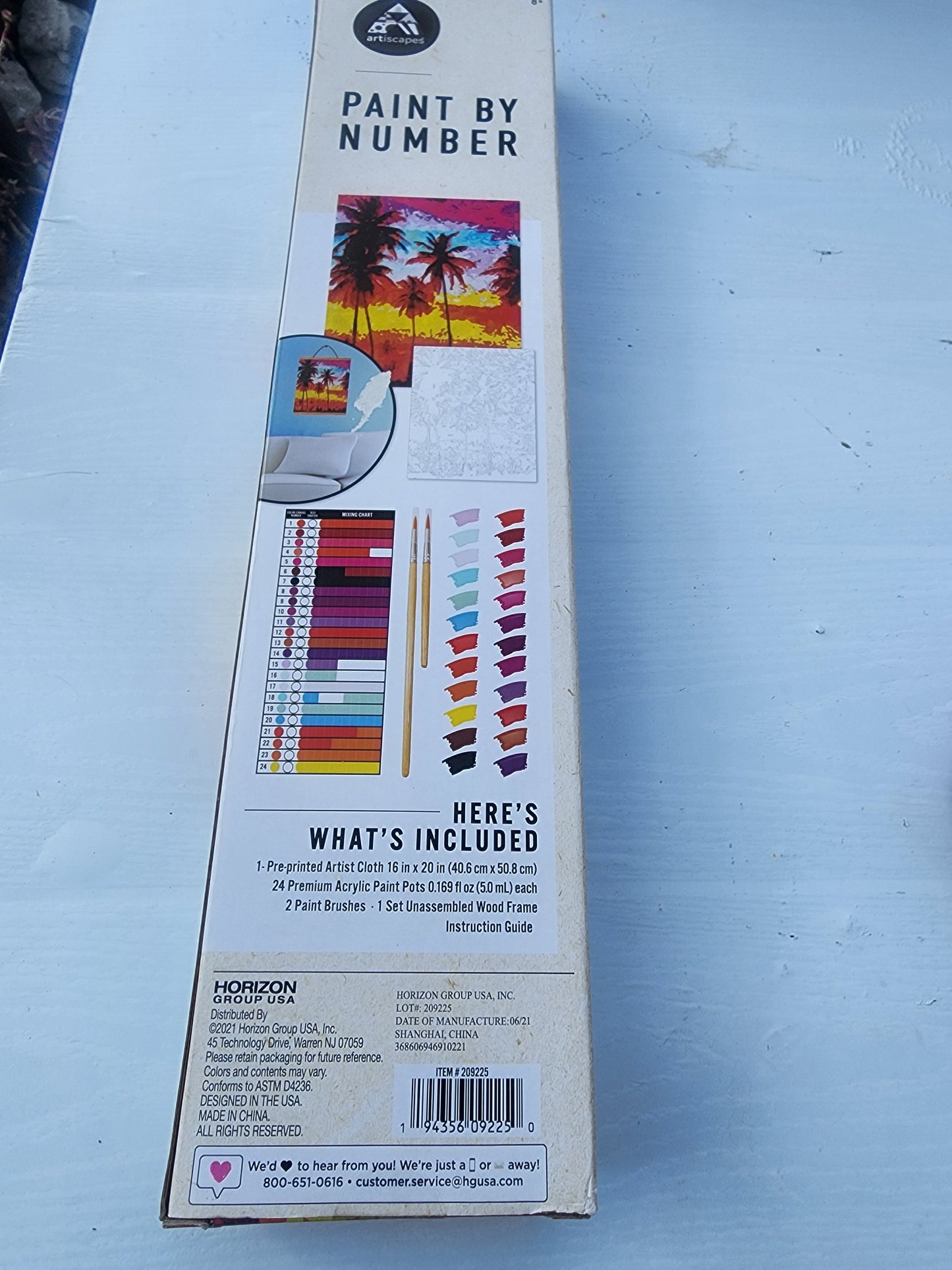 NEW 2020 Artiscapes Sunset Palm Trees Paint By Number  Kit 16x20 w/ Wood Frame