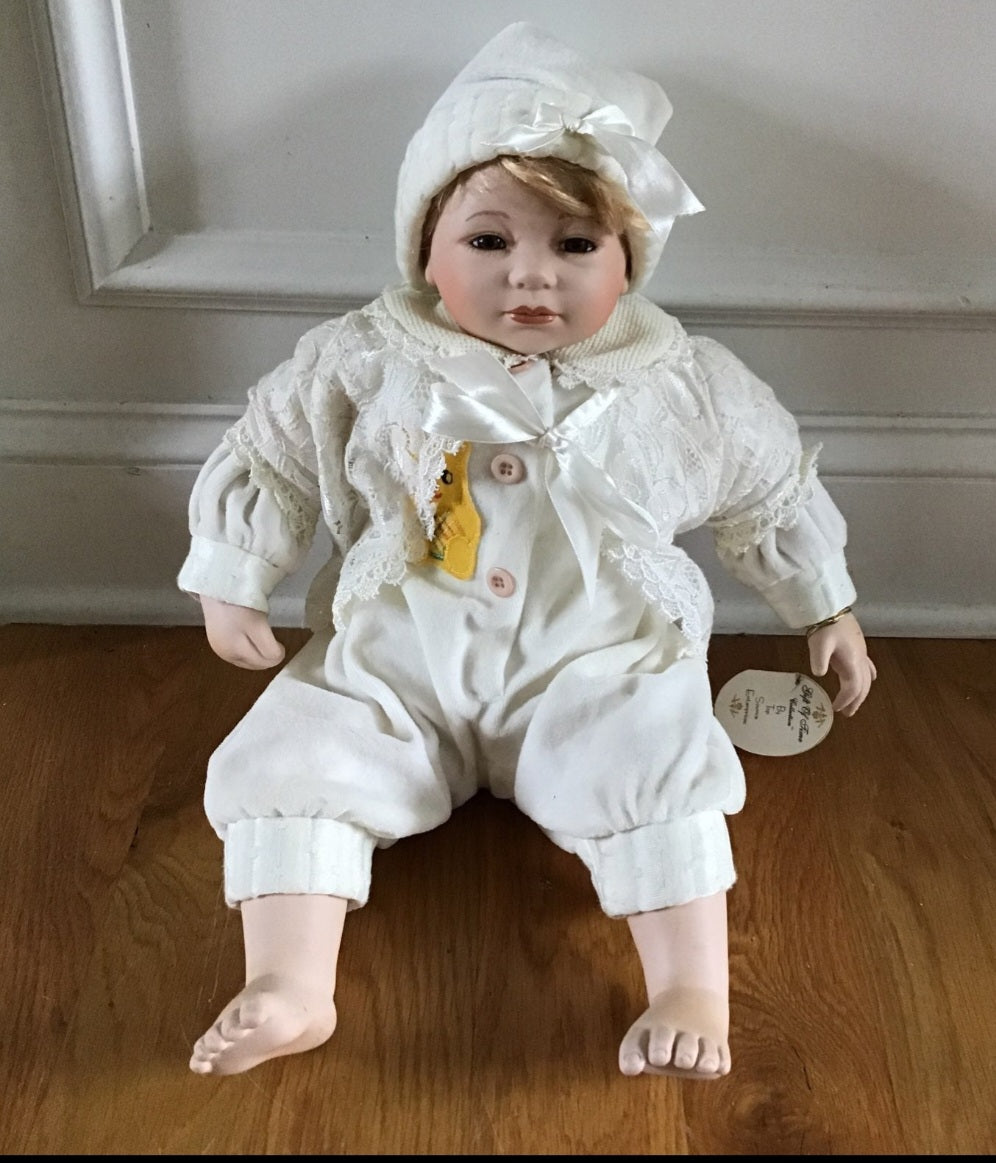 Chelsea Porcelain Baby Doll by Source Enterprises, Gift of time collection 21"