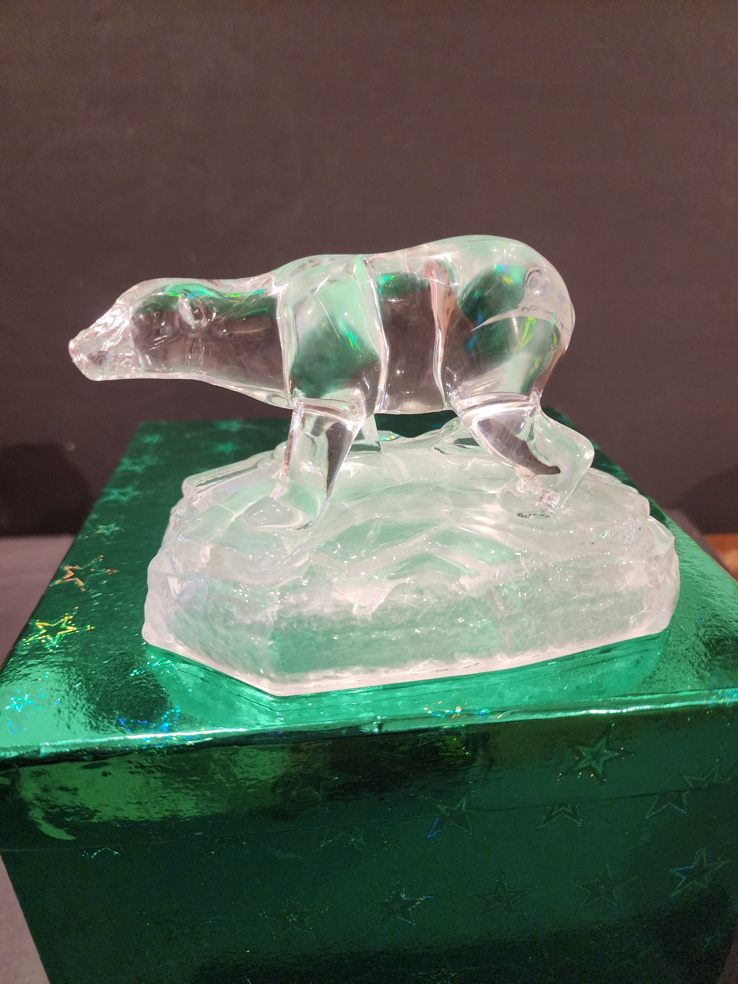 Vintage Cristal D'Arques 24% lead Crystal Polar Bear on Iceberg made in France