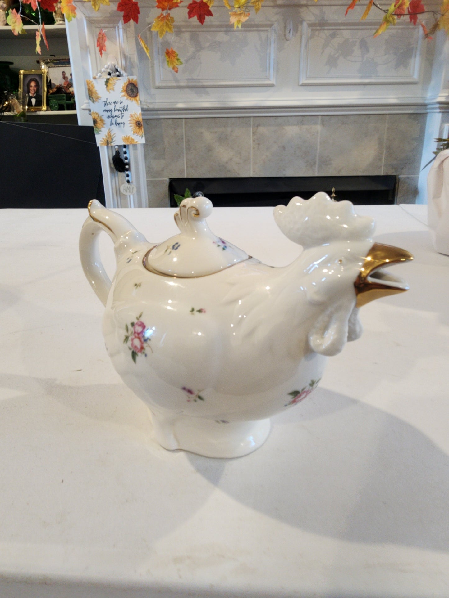 Grace's Teaware Fine Porcelain Chicken Rooster Tea Pot.,