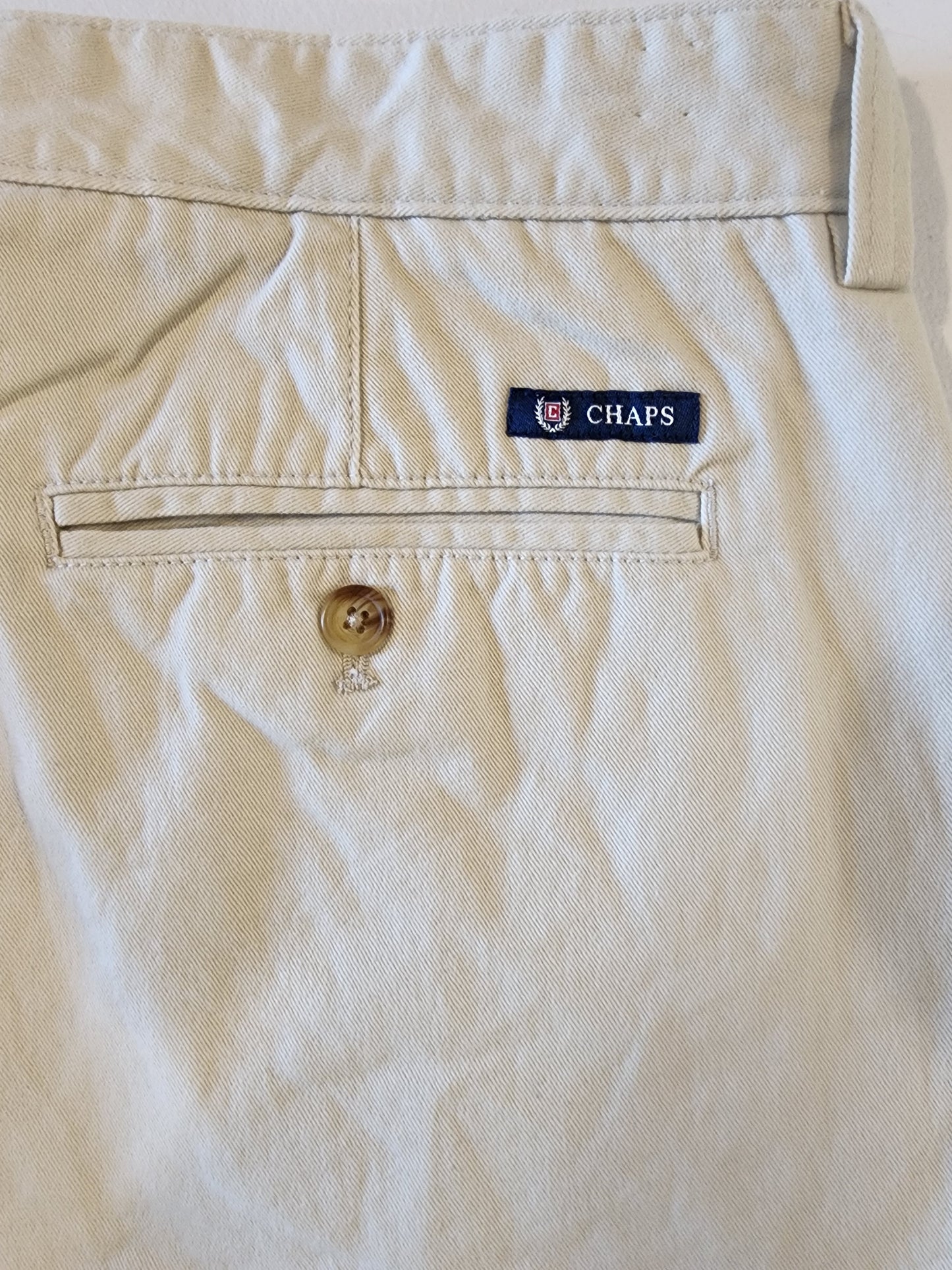Chaps Men's Size 42 Khaki 100% Cotton Chino Shorts