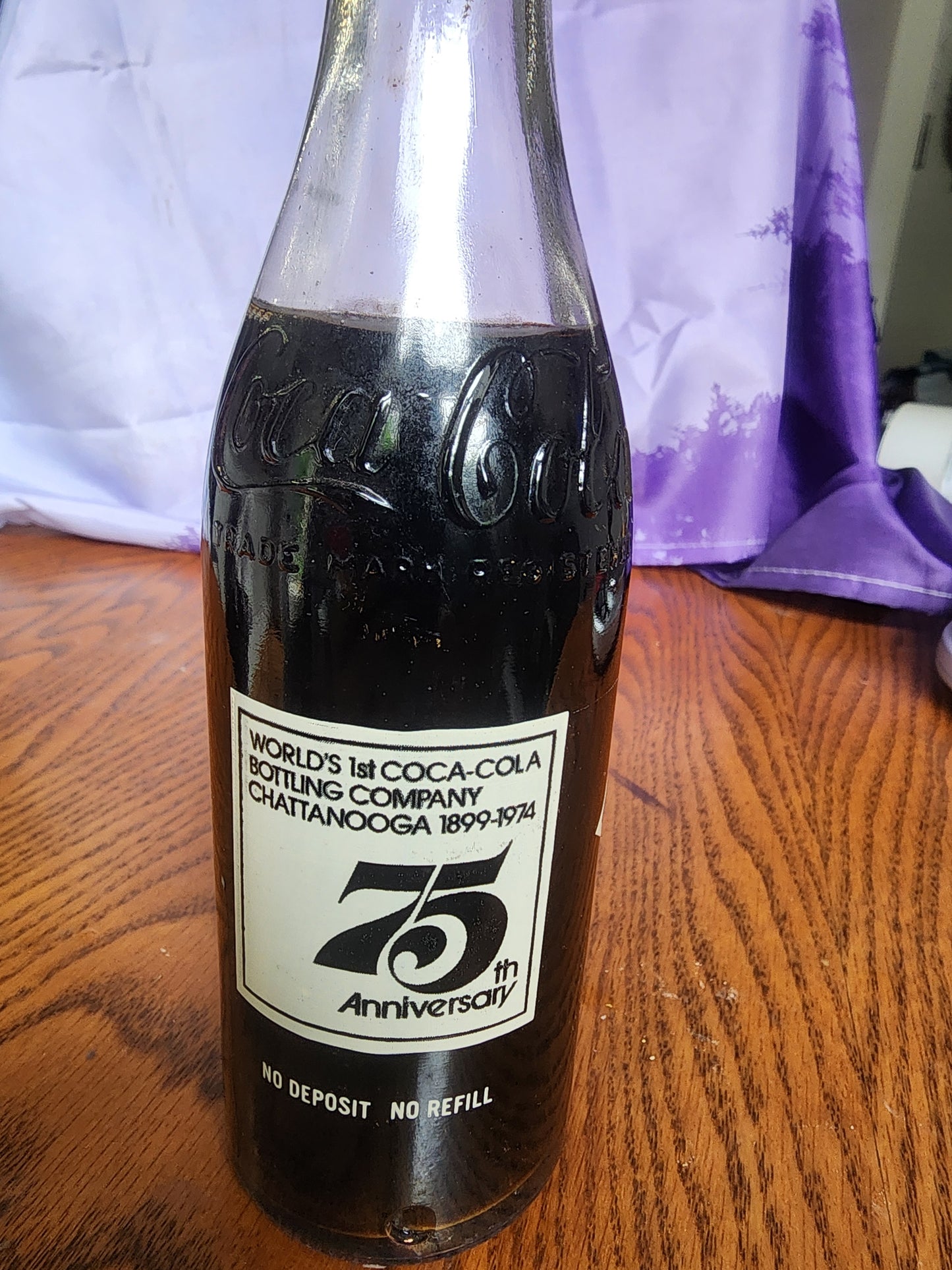 Coca-Cola Soda Pop 1975 75th Anniversary Full Unopened 10 oz. Bottle
