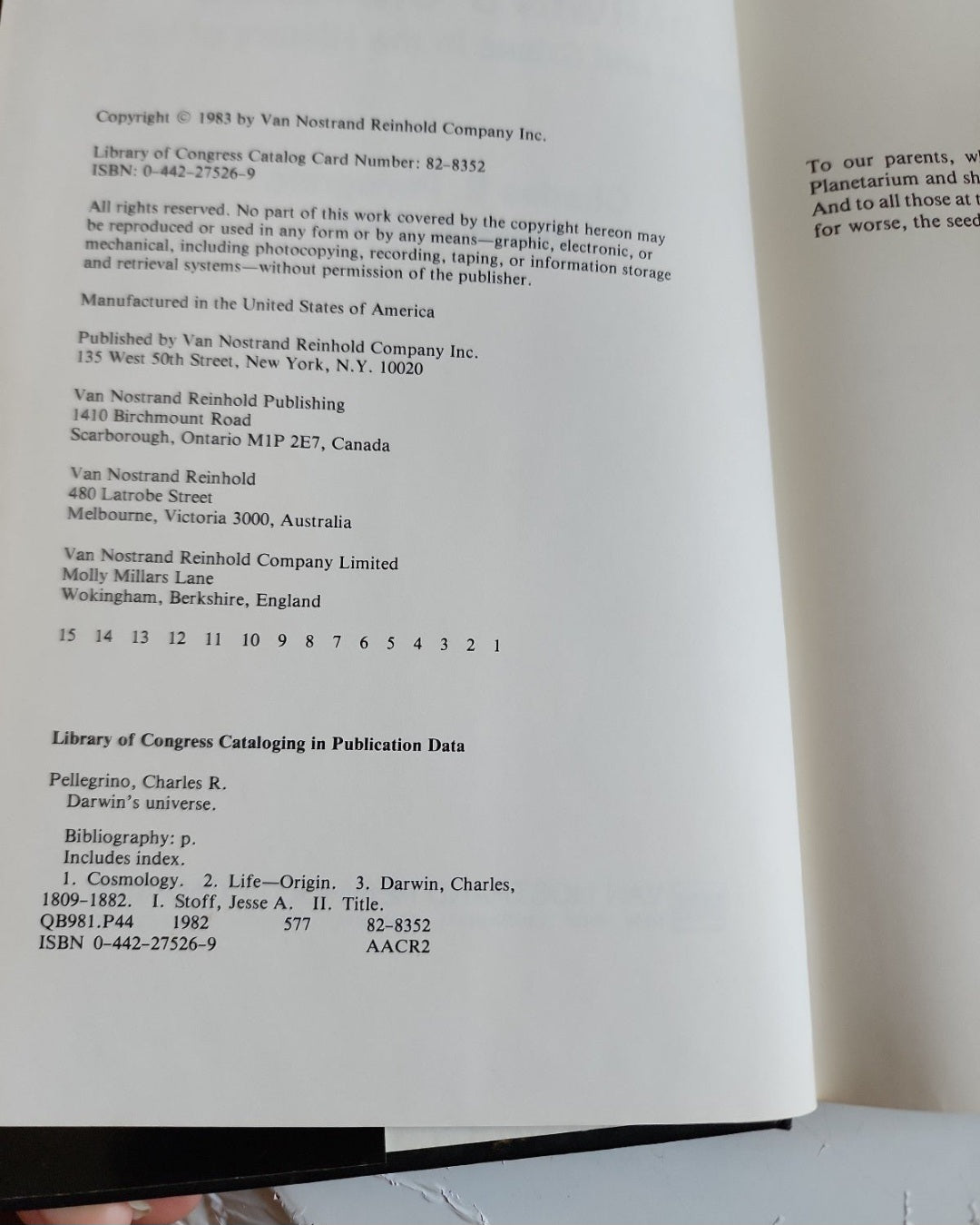 Darwin's Universe Orgins and Crises in the History of Life HB Book 1983