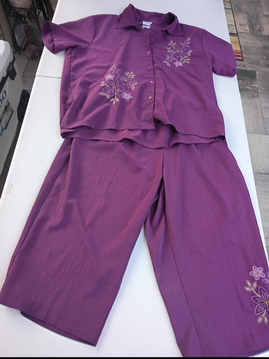 BonWorth 2-piece outfit in a vibrant purple shade. XL Petite
