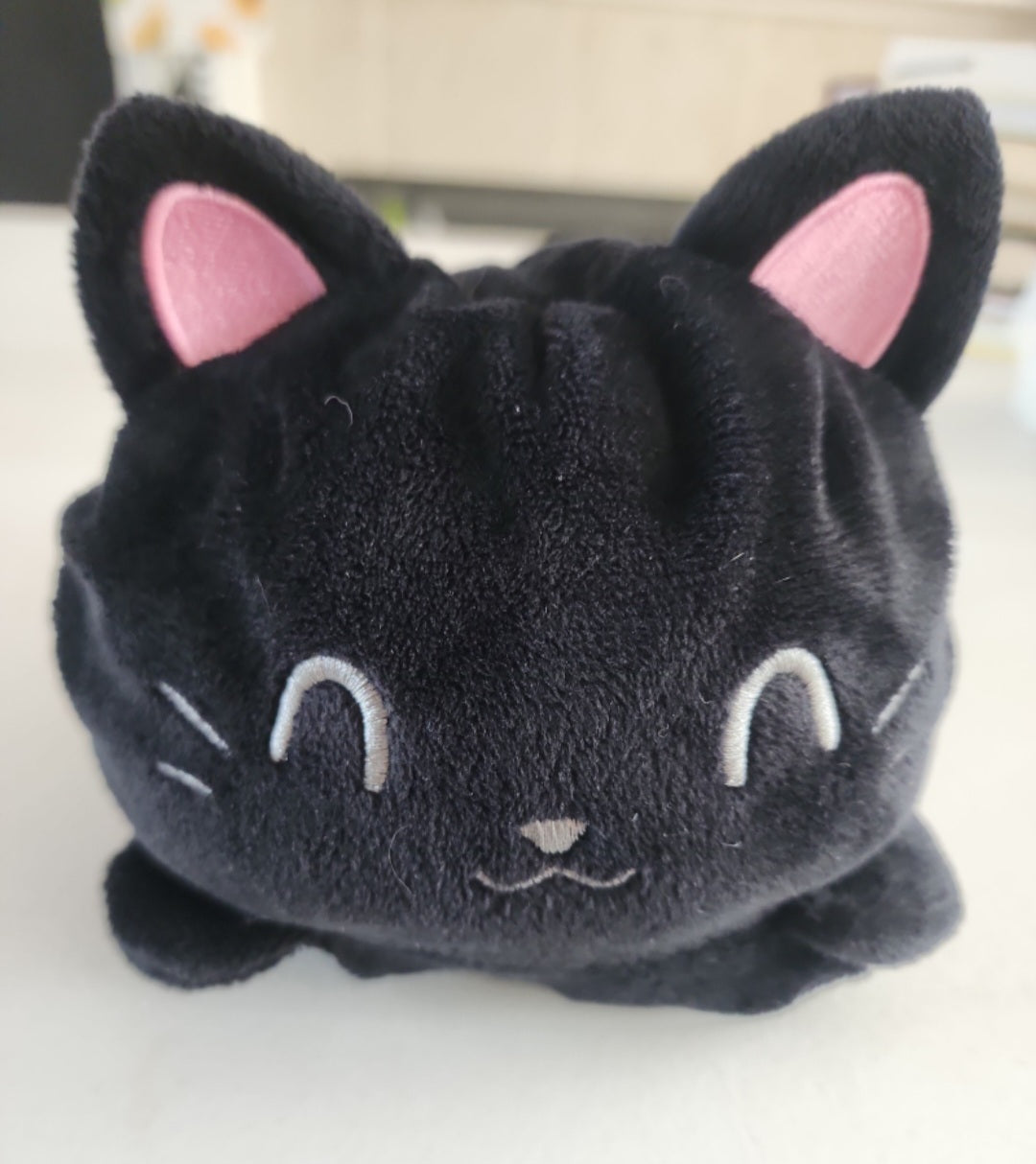 The Original Reversible Cat Plushie - Black Cat Sensory Fidget Stuffed Animal