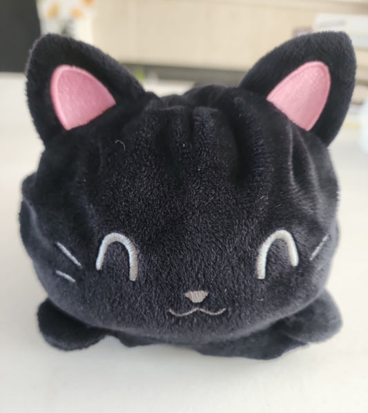 The Original Reversible Cat Plushie - Black Cat Sensory Fidget Stuffed Animal