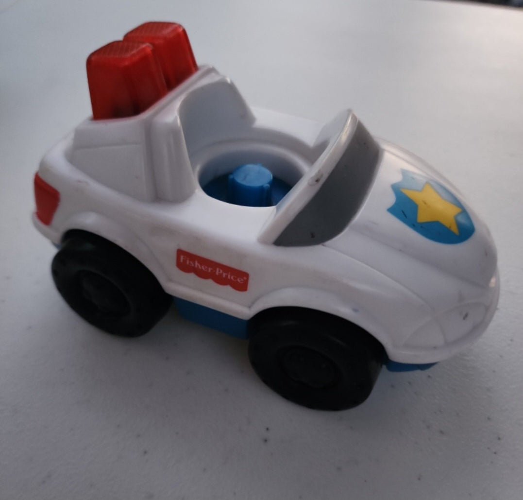 Vintage 2000 Little People POLICE CAR Toy Lights Sound Fisher Price 74888 Mattel